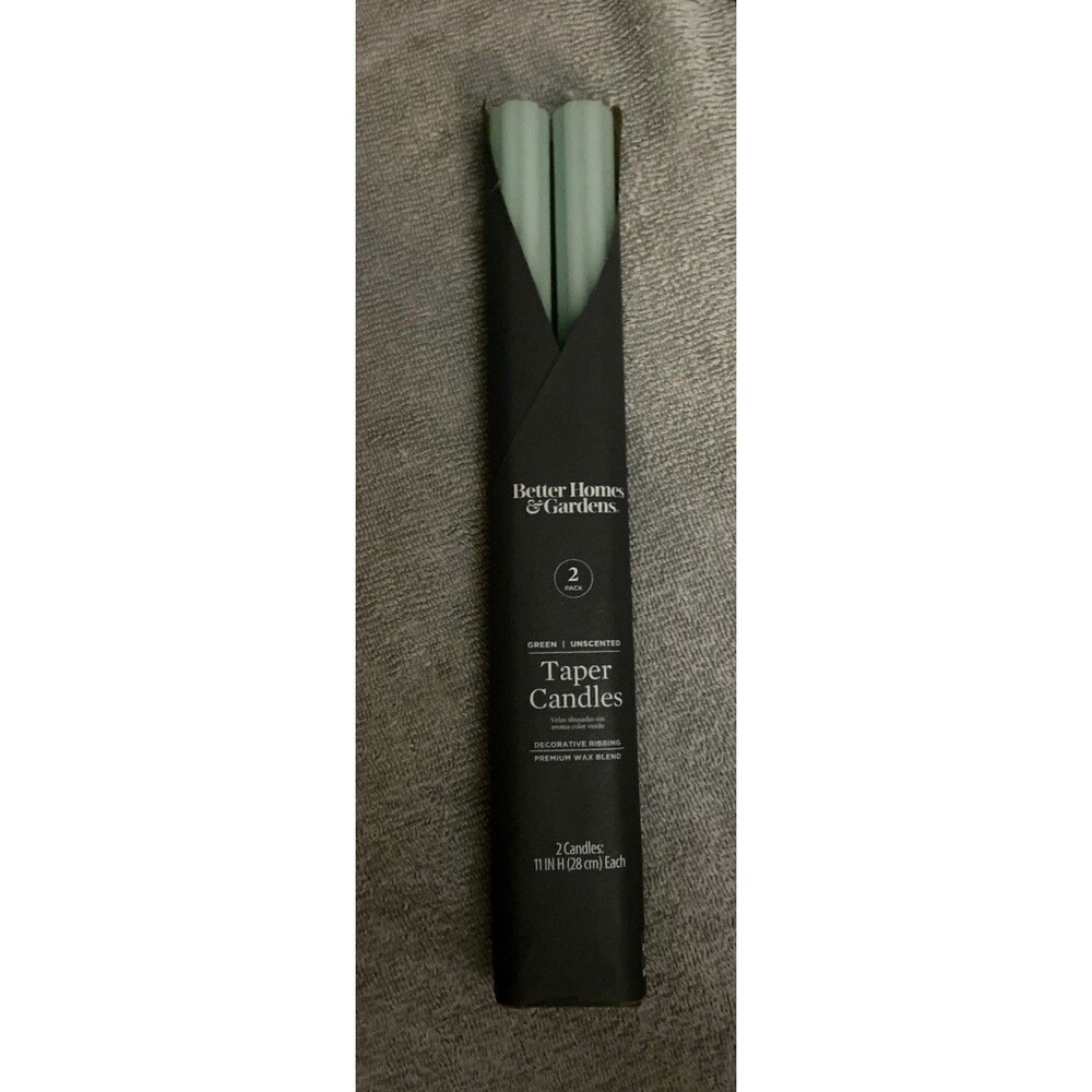 Better Homes And Garden Taper Candles 11” Blueish Green Unscented